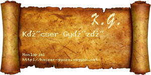 Kácser Győző névjegykártya